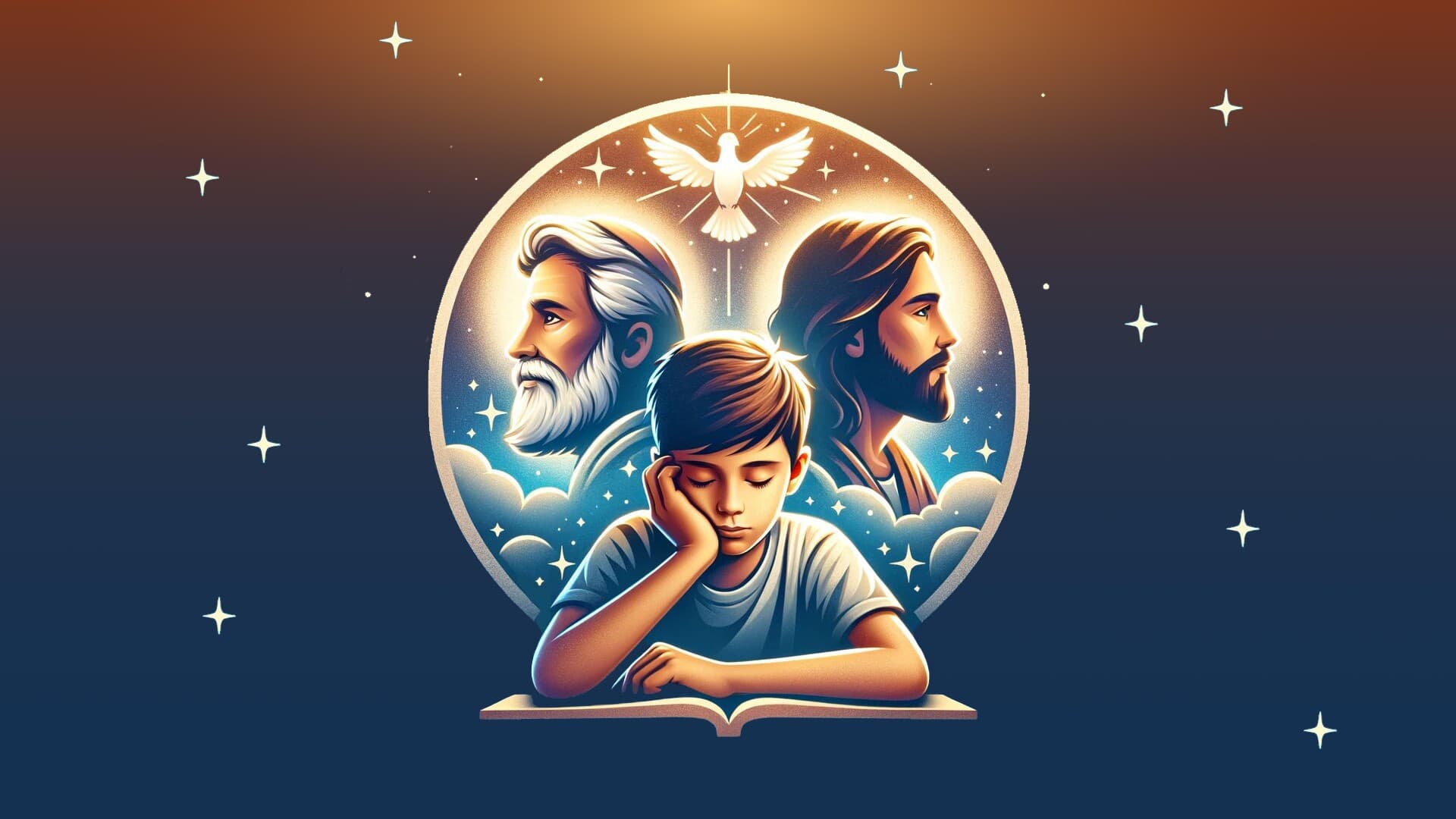Logo Chrétien Réfléchi - Trinité et enfant en prière